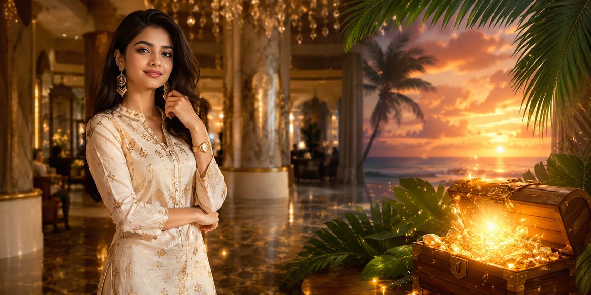 Indian woman registering and claiming slots bonus on mobile