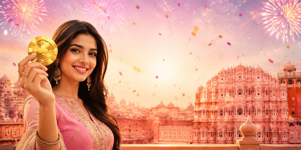 Woman enjoying responsible gaming awareness in traditional Indian attire